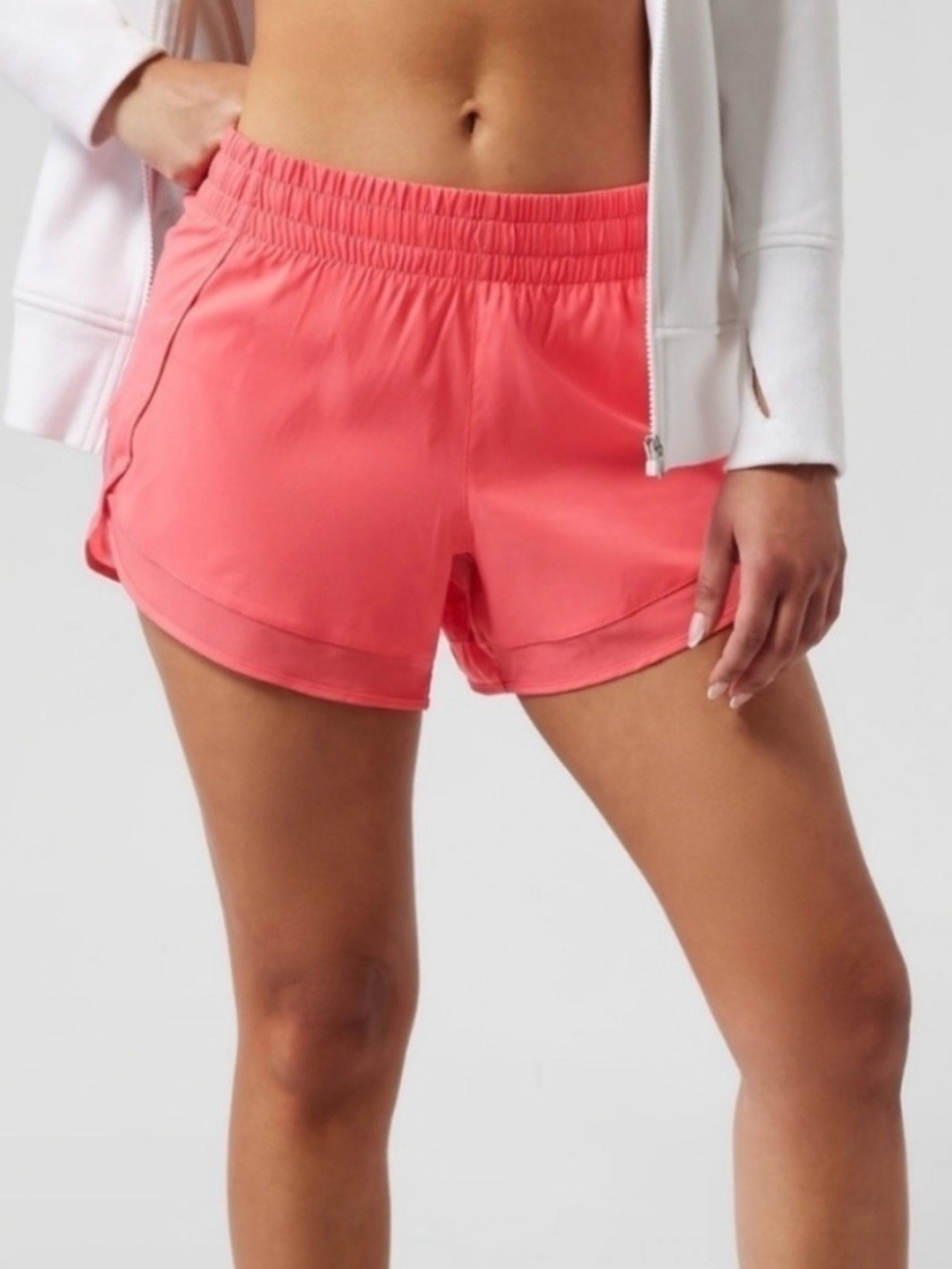 NWT Athleta Pink Mesh Racer Run 4” Shorts Women’s XL